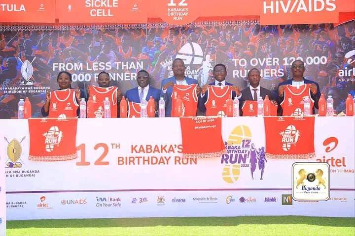 Katikkiro Mayiga launching the official kits for the Kabaka’s Birthday Run 2025 at Bulange Katikkiro Mayiga launching the official kits for the Kabaka’s Birthday Run 2025 at Bulange